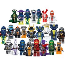 24 조각 닌자 미니 그림 Advent Calendar Collectible Figures 장난감 피규어 세트 레고 컬렉션 장식품과 호환되는 무기가있는 조립 된 블록