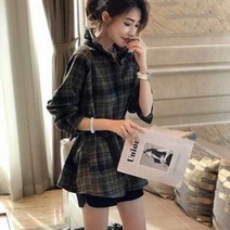 쩐쿠 체크셜니셔츠 겨울 체크무늬 서츠 블라우스 T1964