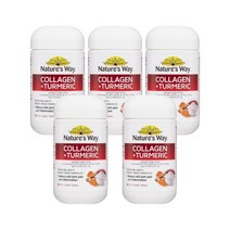 Natures Way 네이쳐스 웨이 콜라겐 플러스 강황 Collagen Plus Turmeric 60정, 5개