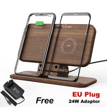 가성비KEYSION 듀얼 무선 충전기 스탠드 XR 맥스 8 플러스 고속 호환 S10 용 5 코일, [06] EU Plug Set-2, 06Plug Set-2