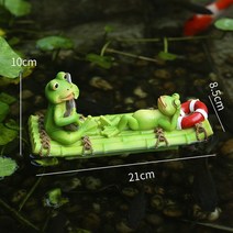 미니분수대 정원 가정용미니분수대 개구리 인형 물에 뜨는 연못 장식 미니어처 요정 조각 마당 잔디 분수 홈 장식품, 7.G