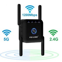 WIFI증폭기 공유기확장기 무선증폭기 중계기 HUB 5g 와이파이 리피터 증폭기 2.45ghz 와이파이 장거리 익스텐더 1200mbps 무선 부스터 홈 와이파이 인터넷 신호, 오 플러그, 검정 2.4g 5g ac24