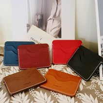 6컬러 베지터블 카드지갑 소가죽 수제지갑 남녀공용 심플 손지갑 미니지갑