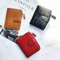 악어 패턴 무늬 포인트 가죽 데일리 여성 반지갑