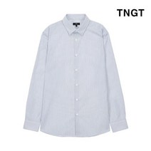 TNGT 95 사이즈 블루 스트라이프 면혼방 캐주얼셔츠