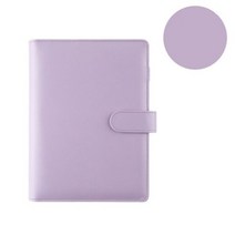 마카롱 컬러 A6A5 가죽 DIY 바인더 노트북 커버 다이어리 일정 플래너 종이 학교 문구, A6, Purple