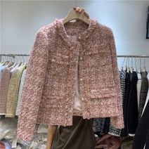 노카라 울 크롭 미니멈 자켓 트위드 코디
