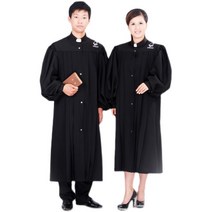 교회 목사 성가대 찬양대 찬양단 임직식 단체복 가운, 블랙  _M
