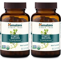 오르가닉 허브 추출물 히말라야 유기농 바코파 몬니에리 / 브라미Brahmi 정신 선명도 집중력 기억력 및 인지 건강을 위한 누트로픽 뇌 보조제 부스터 750mg 60정 4개월분 2