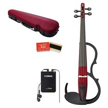 Yamaha YSV104 사일런트 바이올린 전자바이올린, 레드, 활·하드케이스·송진 세트