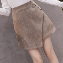[랜덤플레이] 언발 랩 스퀘어 지퍼 미니 스커트