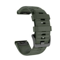 저스트파 Garmin Fenix 5X 6 6X 7 7X Mk1 Mk2/접근 S60 S62 스마트 시계 밴드 퀵 릴리스 손목 벨트용 26 22MM 실리콘 스트랩, [05] 26mm width, [04] Army Green