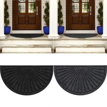 아파치 반원 현관매트 61x99cm, 그레이