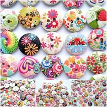 단추 예쁜 나무 옷 의류 리폼 셀프 DIY 와펜 브로치, 20mm-50개