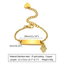 아기를 위한 Hamsa 악마의 눈 사슬 팔찌 주문을 받아서 만들어진 이름 파티마 운이 좋은 보석의 손 새기기