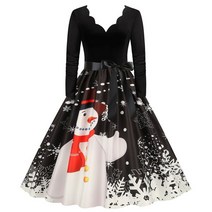 겨울원피스 니트원피스 크리스마스 여성 긴 소매 빈티지 폴카 도트 핀 고딕 발렌타인 데이 파티 3xl 블랙 vestidos