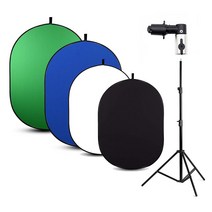 유튜브촬영장비 배경 촬영용천 원터치 크로마키스크린 홈스튜디오만들기, AC503GL(2m 그린 블루)스탠드 세트