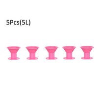 고무롤러 스폰지 판화 부드러운 고무 실리콘 무열 헤어 컬러 트위스트 롤러 클립 없는 컬 소녀를 위한 DI, 03 5pcs pink(5 Large)