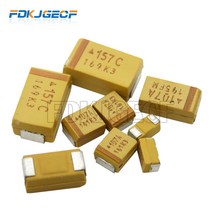 10pcs A B C D 유형 SMD 탄탈륨 커패시터 476 106 6.3V 10V 16V 25V 35V 0.33/0.47/2.2/3.3/10/22/33/47/100/SMD 150, [56] C 25V 10UF 106, 56 C 25V 10UF 106