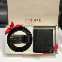 에스콰이아 남성 지갑벨트 #t선물추천# 엠보 소가죽 중 지갑벨트세트