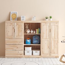 앨리움 삼나무 베이비 옷장+3단서랍 옷장+책장 세트, 네추럴