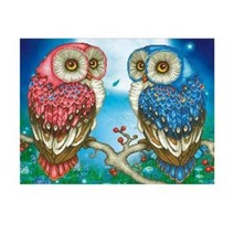 GRSOEZO 돈들어 오는 부엉이부부 재물운 DIY 보석십자수세트