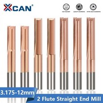 XCAN 스트레이트 밀링 커터 3.175-12mm 2 플루트 밀링 비트 TiCN 코팅 카바이드 엔드 밀 CNC 기계 라우터 비트 밀링 도구, 8x8x32