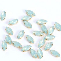 7x15mm 말 눈 오팔 크리스탈 녹색 수지는 금 발톱으로 모조 다이아몬드에 바느질 돌, lt.그린 오팔, 7x15mm-50pcs