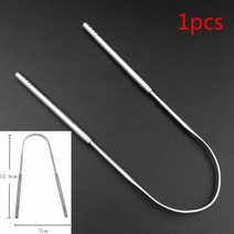 혀클리너 백태 제거 혓바닥 설태 스텐 티타늄 혀닦기 혀칫솔 스크레이퍼 성인용 전문가 구취 제거 스테인레스 스틸 금속 브러시 치과 키트, 1pc U 모양 스크레이퍼