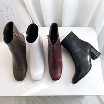 심플 기모 안감 지퍼 앵클 부츠 4color (7cm)
