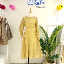 tto 뒷허리끈 플라워패턴 원피스(T21WOP16AX)