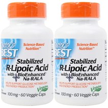 닥터스베스트 스태빌라이즈드 R-리포익 애시드 100mg 베지 캡 글루텐 프리 비건, 60개입, 2개