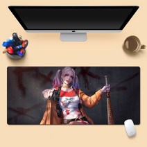게이밍 장패드 할리퀸 조커 캐릭터 일러스트 다용도 컴퓨터 미끄럼방지 카툰 탁상 매트, 800*300*3mm, GILF-001