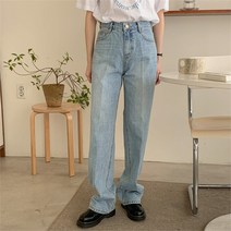 [코지23] 여자 요즘유행 트랜디 일자핏 스트레이트 워싱 데님팬츠