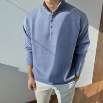 빠델 헨리넥 박스 오버핏 반폴라 니트