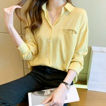 봄가을 여성 숄카라 멀티 솔리드 베이직 쉬폰 카디건 셔츠 레깅스 셔츠