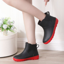 여성용 장마 레인부츠 공장 학교 식당 청소용 발편한 경량 발목 장화 방수 작업화 미끄럼방지 물청소 작업용 방수 신발 슈즈
