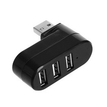 최고속도 WvvMvv USB 허브 2.0 어댑터 회전 고속 U 디스크 리더 분배기 3 포트 컴퓨터 PC 노트북 Mac 미니 액세서리, [01] Black