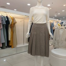 JJ JIGOTT 언발 플리츠 체크 스커트 GJ9A0SK50