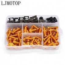 바이크 용품 튜닝 BMW C600 C650 스포츠 C400 GT F650 F700 GS F800GT 175pcs 오토바이 페어링 바디 볼트 키트 패스너 클립 나사 너트 M6, Gold