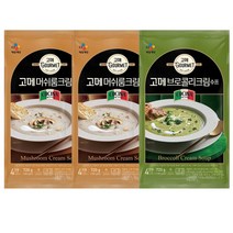 !!!!! 8585 CJ 고메 크림 수프 혼합 12팩 - 머쉬룸 8개 + 브로콜리 4개