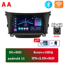 카플레이 호환 무선 네비게이션 모니터 안드로이드 오토 올인원 10.26인치 차량용모니터 자동차 라디오 Android 11 멀티미디어 플레이어 GPS 현대 I30 아반떼 GT 201, Aa-2g-32g-8led