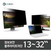 오션 모니터 거치식 정보보안 보호필름 블루라이트차단필름 노트북 화면보호기 (13-32인치) LG정품원단, 필름_정보보안+블루라이트차단, G-23W (496X310)
