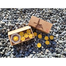 정숙캔들 연꽃홀더+밀랍티라이트 18P 꿀초 선물포장 밀랍초, 1BOX, 은은한 꿀향