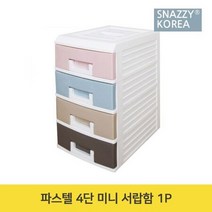 파스텔 4단 미니 서랍함 1P 다용도 수납장 서랍장 책상서랍함 사무실서랍장 사무용서랍장 사무용4단서랍장 사무실서랍, 상세페이지 참조