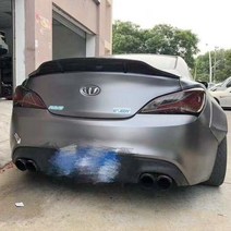 자동차 튜닝 스포일러 윙스 현대 제네시스 쿠페 스포일러 2009 10 11 12 년 광택 탄소 섬유frp 리어 윙 r 스타일 스포일러 액세서리, 광택 블랙