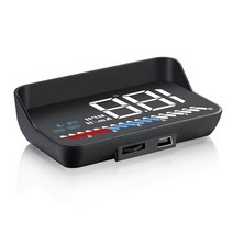 차량 속도계 hud 카플레이 모니터 범용 자동차 gps 속도 헤드 업 디스플레이 m7 디지털 과속 경고 앞 유리 프로젝터 자동차 네비게이션, 검은색