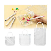 민화샵 PVC 방수 투명 비치백 물놀이 가방, 대형 24x34cm