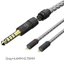 trn t2 pro 16 코어 이어폰 분리형 케이블 은 도금 hifi trn vx pro ta2 v90 ta1 zsx ta2, 회색 0.75 4.4