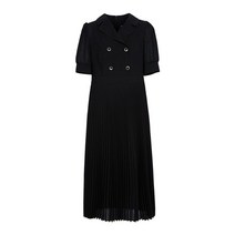 베스띠벨리 22S/S 더블 플리츠 스커트 배색 반팔 원피스 BEO2536BK